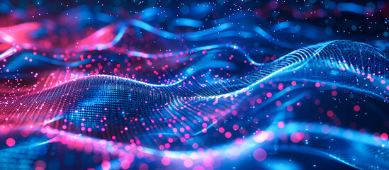 Fototapete - Digital Futuristic wave Design Technology Background