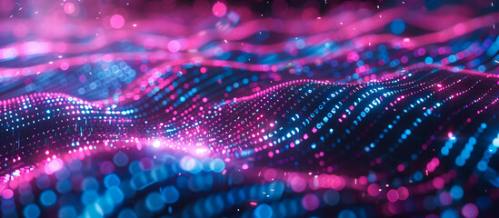 Fototapete - Digital Futuristic wave Design Technology Background