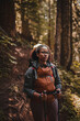 © Connect Images AI - Hiker with trekking poles in a forest