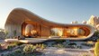 A desert oasis home with a self-sustaining ecosystem and water recycling system