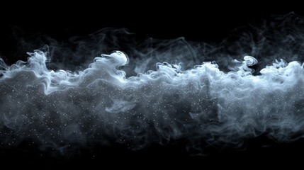 Aufkleber - Smoke overlay effect on solid super black background. Abstract environment pollution, cloud, cigarette, gas, dry ice, chemistry, factory and ghost concept.