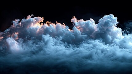 Aufkleber - Black background with samples of smoke