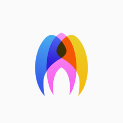 Wall Mural - swallow bird overlapping color gradient multiply logo vector icon illustration