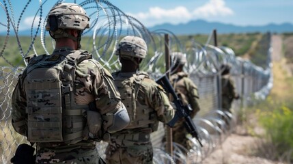 Wall Mural - Military at the border