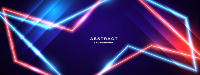 Wall Mural - Abstract glowing neon lights background vector.	
