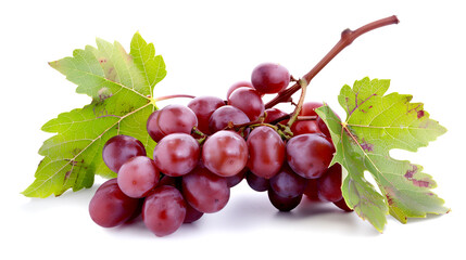 Wall Mural - Bunch of Grapes on White Background