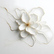 Piękny abstrakcyjny biały kwiat, dekor, tapeta generative ai