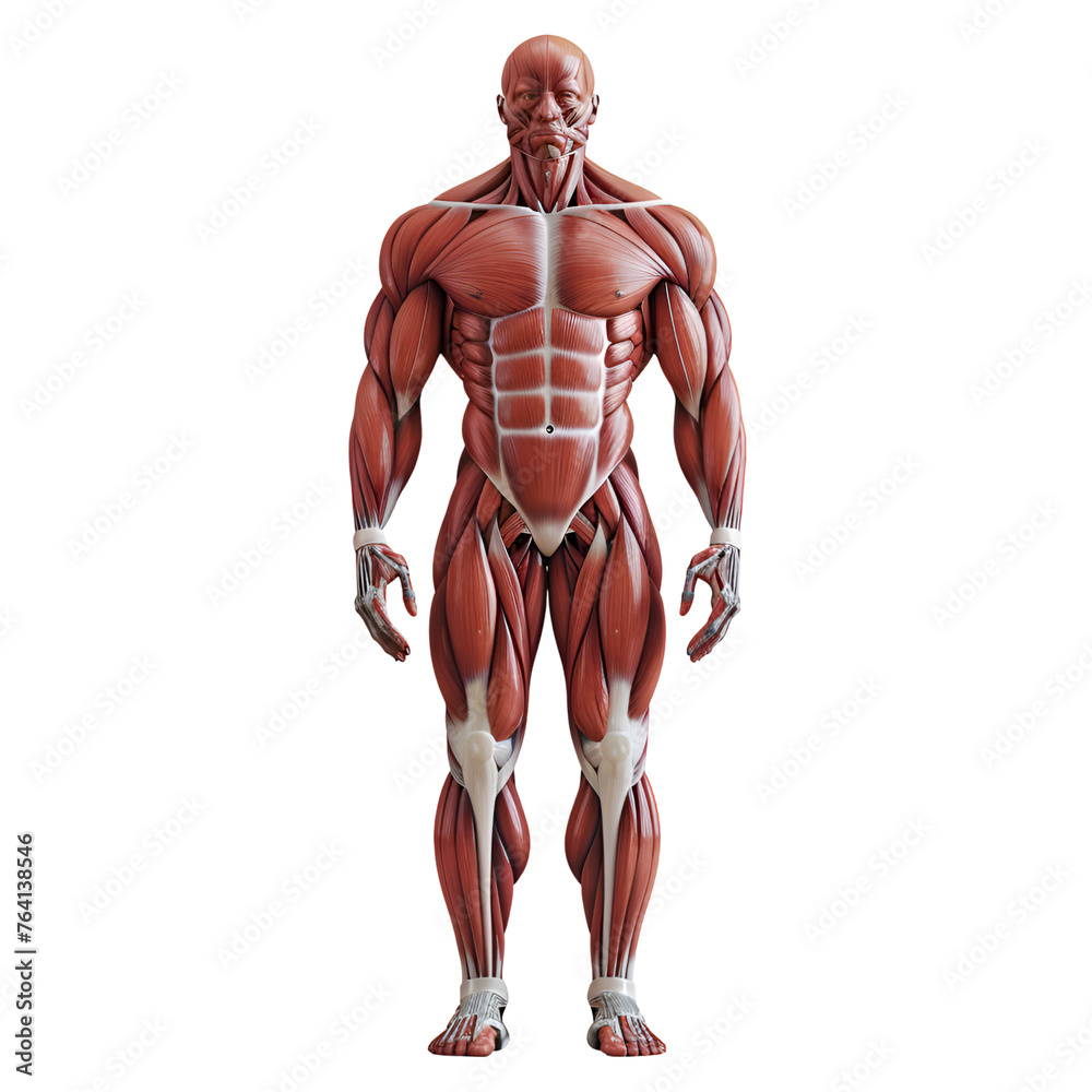 Muscle System Transparent Human Muscular System Model, Organ System Model, Isolated on ...
