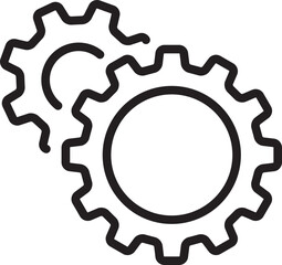 Wall Mural - Setting icon vector with work cog gear element. Cogweel mechanism symbol.