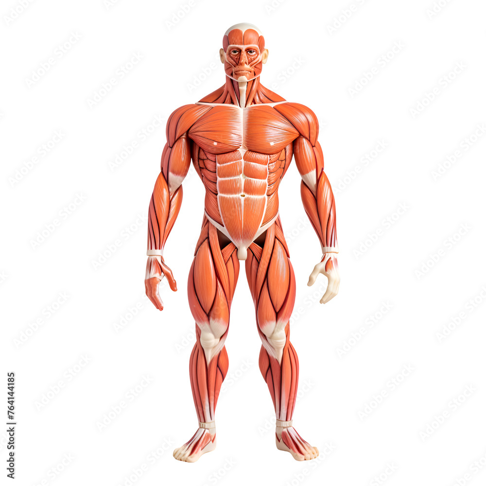 Muscle System Transparent Human Organ Muscular System Model, Isolated on Transparent Backdrop ...