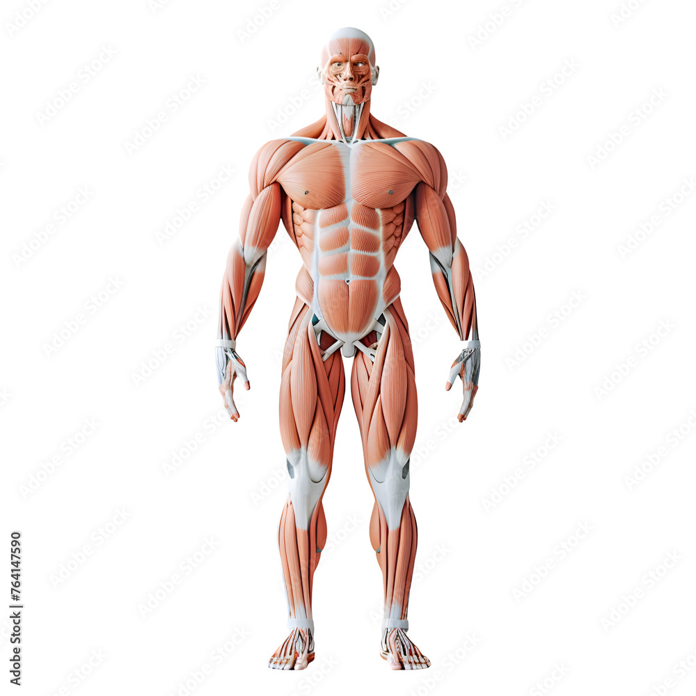 Muscle System Transparent Human Muscular System Model, Isolated on Transparent Backdrop - PNG ...