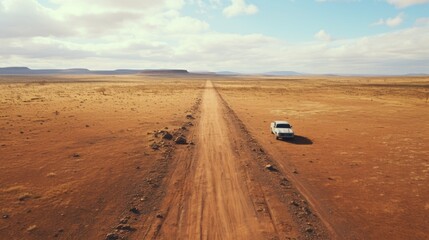 Poster - Generative AI Remote Desert Highway from Above