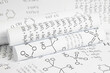 Science paper drawings of chemical formulas	
