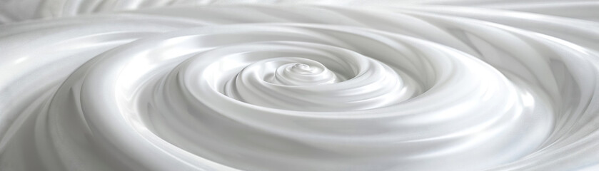 Poster - A mesmerizing white fabric spiral creating a hypnotic abstract texture