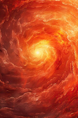 Poster - Abstract swirl of red and orange, suggesting fiery energy and dynamic movement