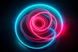 Neon swirl on a black background. Illuminated neon lines, Neon glowing lines