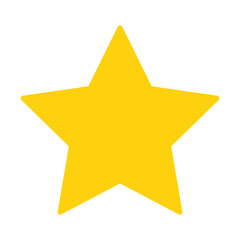 yellow gold star flat icon for apps and websites, vector illustration.
