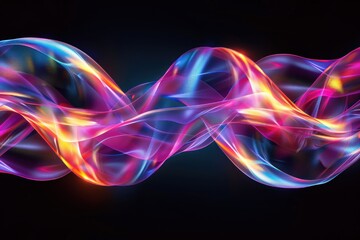 Wall Mural - Twisted Ribbon glowing colorfull Background