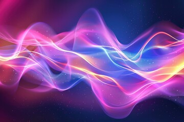 Wall Mural - Neon Waves Background for design