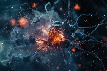 Poster - Neuron cell in abstract space technology