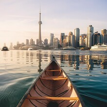 View Of Toronto Harbourfront From A Canoe