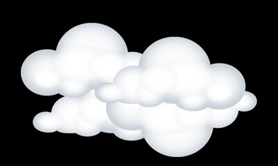 Wall Mural - Single white soft cloud in dark background