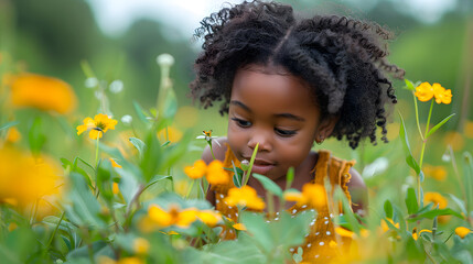 Poster - child with dandelions