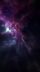 Wall Mural - vertical blue purple deep space galaxy nebula. cinematic celestial background depicting astrology an