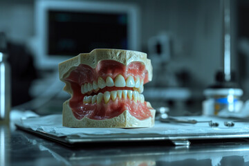 Dental Model Display in Laboratory.