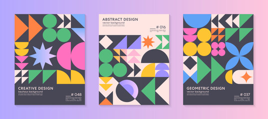 Wall Mural - abstract geometric pattern backgrounds with copy space for text.trendy minimalist geometric designs 
