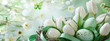 Easter banner with white tulips