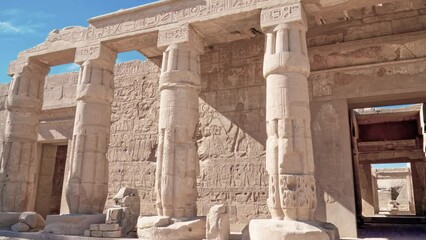 Wall Mural - Temple of Seti I, Egypt.  It is located in the Theban Necropolis in Upper Egypt, across the River Nile from the modern city of Luxor (Thebes). The edifice is situated near the town of Qurna.