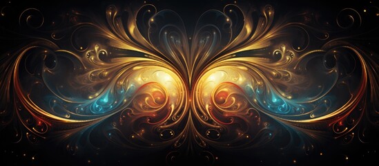 Leinwandbilder - A computer-generated image featuring a butterfly with wings that emit a soft glow