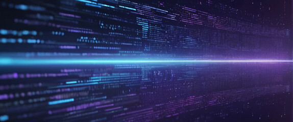 abstract background of coding software for artificial intelligence, blue and violet tone