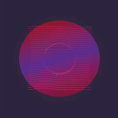 Leinwandbilder - Abstract circular geometric background with wave