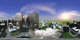 Fototapeta Zachód słońca - Panorama of the city. Environment map. HDRI map. equidistant projection. Spherical panorama.
3D rendering