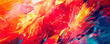 Dynamic painting featuring myriad different colors swirling, intermingling in intricate patterns, creating visually stimulating effect. Dynamic, abstract composition. Colored smoke. Banner. Copy space