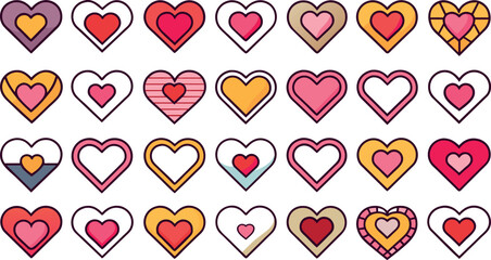 Wall Mural - Heart outline icon vector isolated
