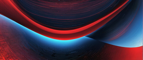 Wall Mural - abstract background of coding software for geoscience, red and blue tone