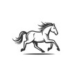 Running horse logo design, vector illustration
