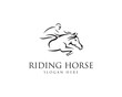 Horse rider logo design modern vector template illustration.