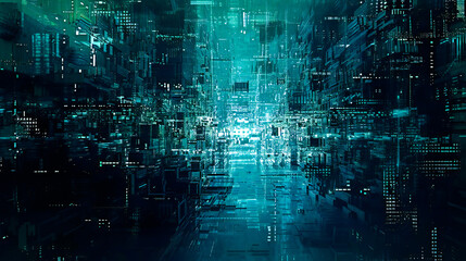 Abstract information technology or artificial intelligence structure