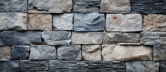 Canvas Print - Closeup of a multi-colored stone wall