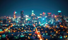 Bokeh Lights Creating An Ethereal Backdrop For A Nighttime Cityscape