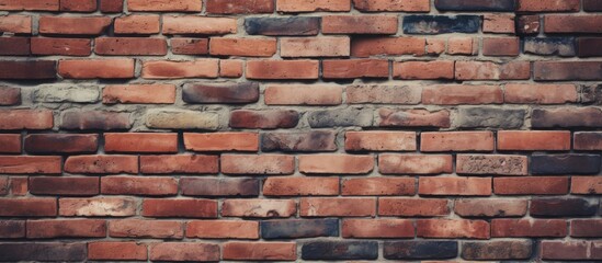 Poster - brick wall covered with numerous bricks