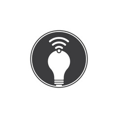 Canvas Print - Wifi bulb logo vector design illustration. Lightbulb logo design combined with wifi symbol vector