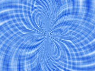 Poster - Blue and white background with symmetrical pattern and effect of rays in motion, water blur, lines, waves, depth and space - abstract graphic. Topics: wallpaper, abstraction, pattern, art of computer