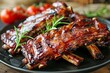 grilled ribs on plate