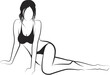 Sketch Of Woman Lying Down in a Bikini