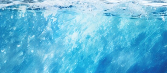 Wall Mural - A focused perspective capturing the details of a single wave in the vast ocean under a serene and unclouded blue sky